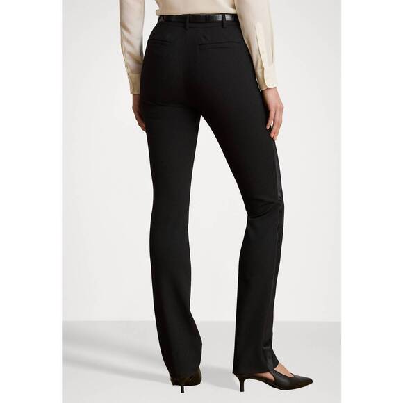 NEW RALPH LAUREN holiday satin stripe twill classy pants in black - Picture 2 of 5